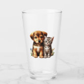 Schattigee puppy/kitten glas (Voorkant)