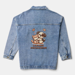 Schattigee Puppy & Kitten Knuffel Denim Jacket