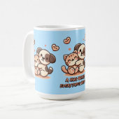 Schattigee Puppy & Kitten Knuffel Koffiemok (Voorkant links)