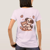 Schattigee Puppy & Kitten Knuffel - Schattig Kawai T-shirt (Achterkant)