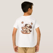 Schattigee Puppy & Kitten Knuffel - Schattig Kawai T-shirt (Achterkant volledig)