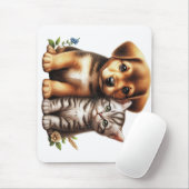 Schattigee puppy/kitten muismat (Met muis)