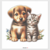 Schattigee puppy/kitten sticker (Vel)