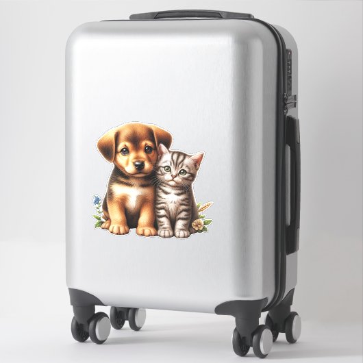 Schattigee puppy/kitten sticker (Koffer)