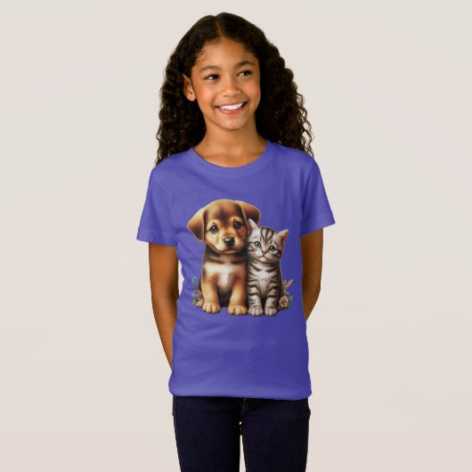 Schattigee puppy/kitten t-shirt (Voorkant volledig)