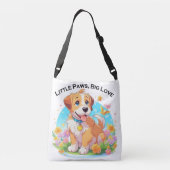 Schattigee puppy kleine poten grote liefde crossbody tas (Achterkant)