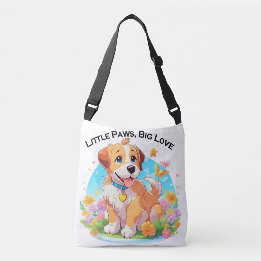 Schattigee puppy kleine poten grote liefde crossbody tas (Voorkant)