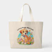 Schattigee puppy kleine poten grote liefde grote tote bag (Achterkant)