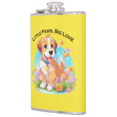 Schattigee puppy kleine poten grote liefde heupfles (Links)