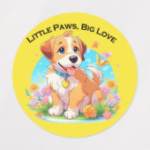 Schattigee puppy kleine poten grote liefde labels (Design 2)
