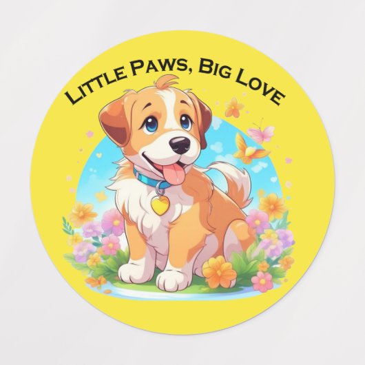 Schattigee puppy kleine poten grote liefde labels (Design 2)