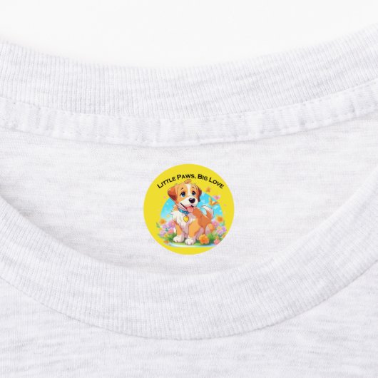 Schattigee puppy kleine poten grote liefde labels (Aangebracht)