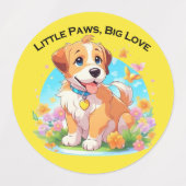 Schattigee puppy kleine poten grote liefde labels (Design 2)