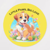 Schattigee puppy kleine poten grote liefde labels (Design 1)