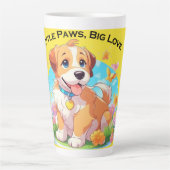 Schattigee puppy kleine poten grote liefde latte mok (Voorkant)