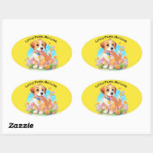Schattigee puppy kleine poten grote liefde ovale sticker (Vel)