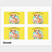 Schattigee puppy kleine poten grote liefde rechthoekige sticker (Vel)