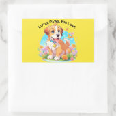 Schattigee puppy kleine poten grote liefde rechthoekige sticker (Tas)