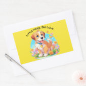 Schattigee puppy kleine poten grote liefde rechthoekige sticker (Envelop)