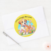 Schattigee puppy kleine poten grote liefde ronde sticker (Envelop)