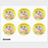 Schattigee puppy kleine poten grote liefde ronde sticker (Vel)