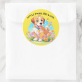 Schattigee puppy kleine poten grote liefde ronde sticker (Tas)