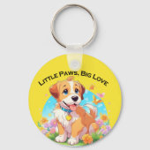 Schattigee puppy kleine poten grote liefde sleutelhanger (Voorkant)
