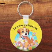 Schattigee puppy kleine poten grote liefde sleutelhanger (Voorkant)