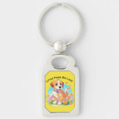 Schattigee puppy kleine poten grote liefde sleutelhanger (Voorkant)