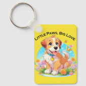Schattigee puppy kleine poten grote liefde sleutelhanger (Voorkant)