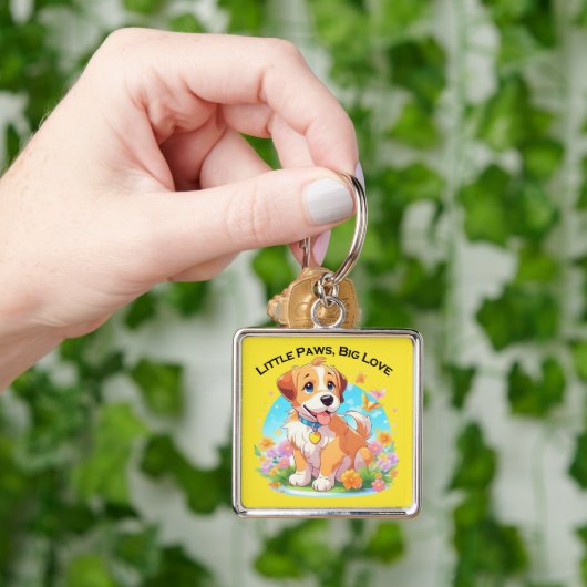 Schattigee puppy kleine poten grote liefde sleutelhanger (Hand)