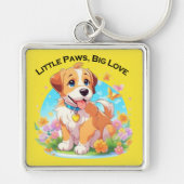 Schattigee puppy kleine poten grote liefde sleutelhanger (Voorkant)
