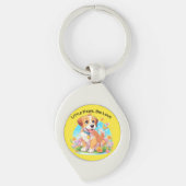 Schattigee puppy kleine poten grote liefde sleutelhanger (Voorkant)