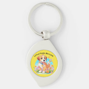 Schattigee puppy kleine poten grote liefde sleutelhanger