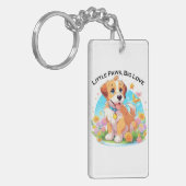 Schattigee puppy kleine poten grote liefde sleutelhanger (Voorkant Links)