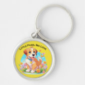 Schattigee puppy kleine poten grote liefde sleutelhanger (Voorkant)