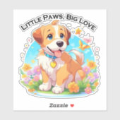 Schattigee puppy kleine poten grote liefde sticker (Vel)