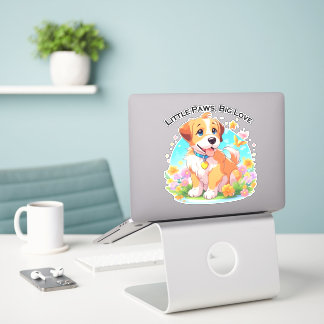 Schattigee puppy kleine poten grote liefde sticker