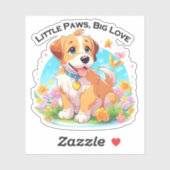 Schattigee puppy kleine poten grote liefde sticker (Vel)