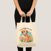 Schattigee puppy kleine poten grote liefde tote bag (Voorkant (product))