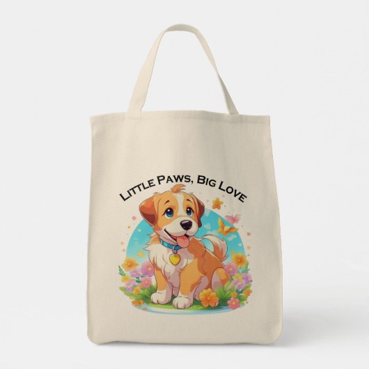 Schattigee puppy kleine poten grote liefde tote bag (Achterkant)