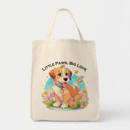 Schattigee puppy kleine poten grote liefde tote bag
