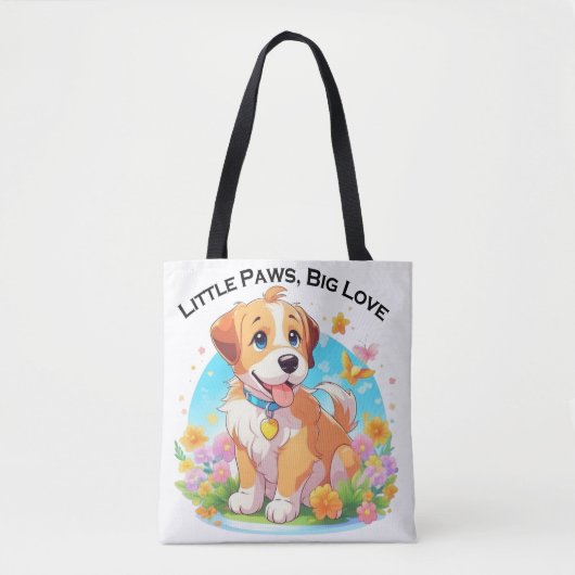 Schattigee puppy kleine poten grote liefde tote bag (Voorkant)