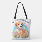 Schattigee puppy kleine poten grote liefde tote bag (Achterkant)