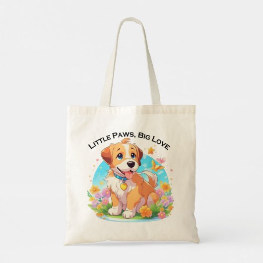 Schattigee puppy kleine poten grote liefde tote bag (Achterkant)
