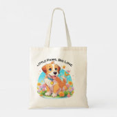 Schattigee puppy kleine poten grote liefde tote bag (Achterkant)