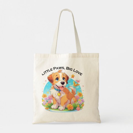 Schattigee puppy kleine poten grote liefde tote bag (Achterkant)