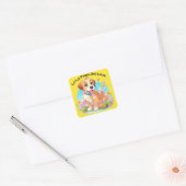 Schattigee puppy kleine poten grote liefde vierkante sticker (Envelop)