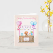 Schattigee Puppy Kusjes Booth Aangepaste tekst Val Kaart (Gele Bloem)