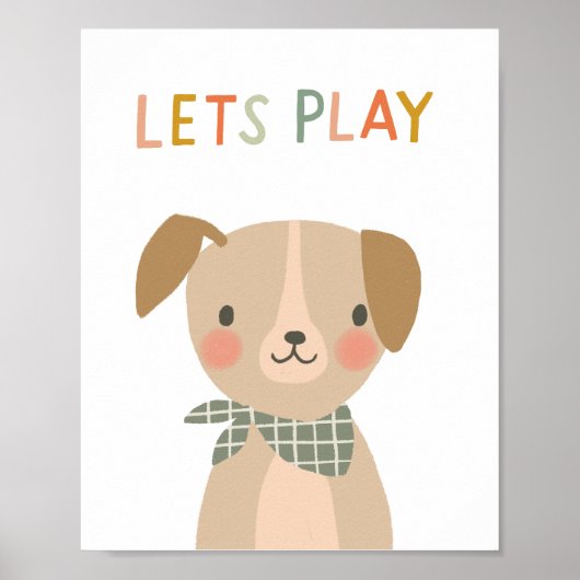 Schattigee puppy laat Kinder spelen Poster (Voorkant)